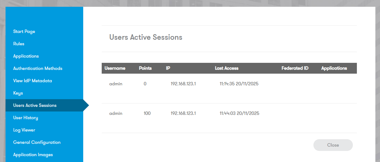 Users Active Sessions
