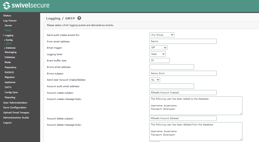 SMTP Logging