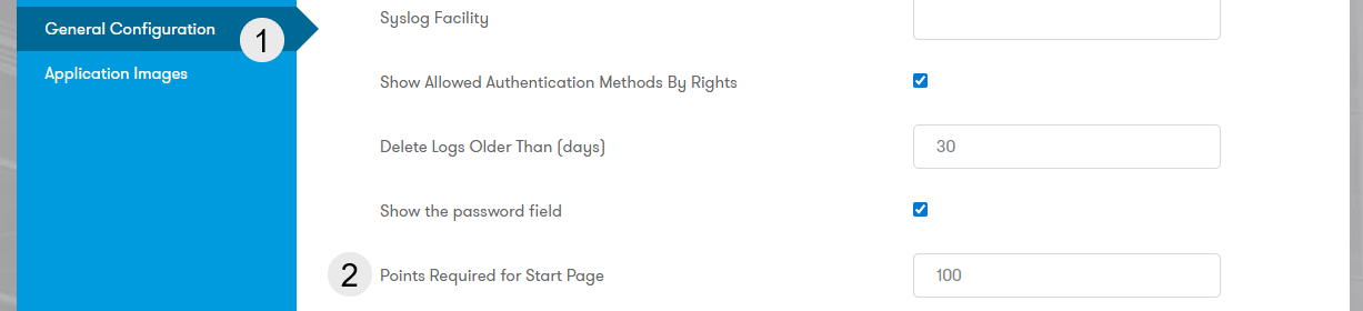 Points Required Configuration