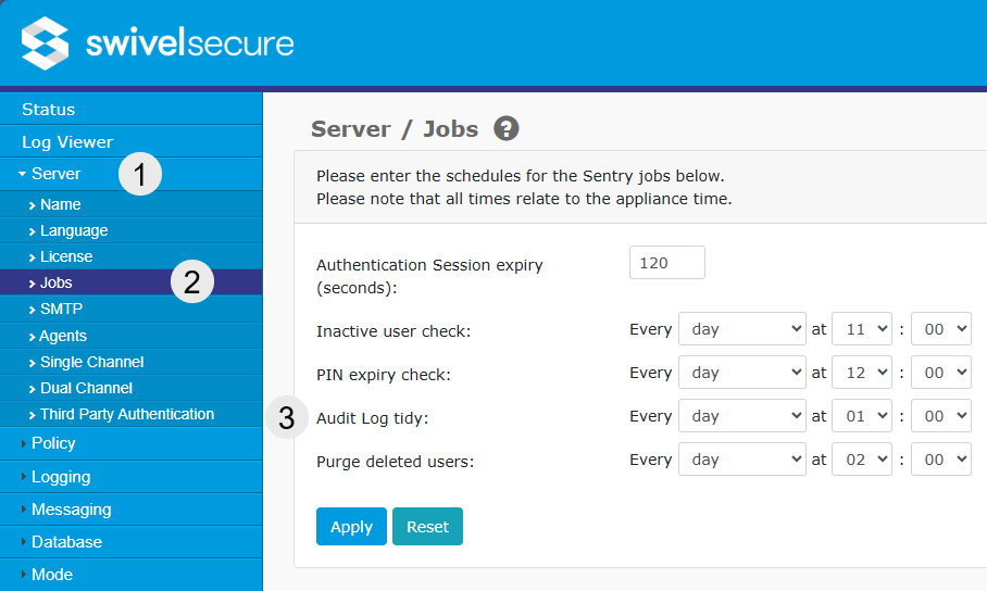 Audit Log Tidy Screen