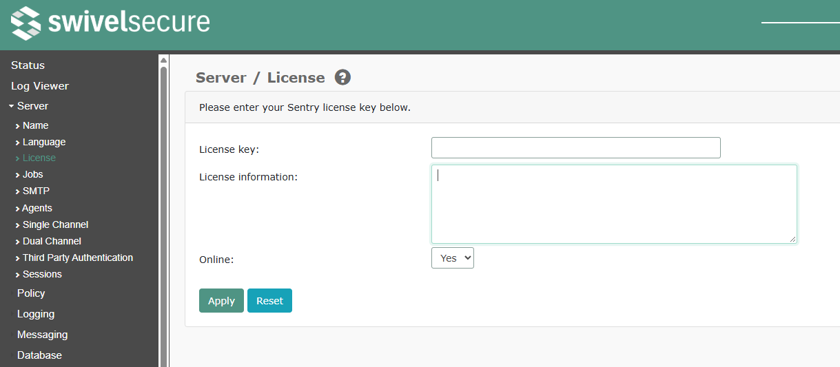 Server License Configuration