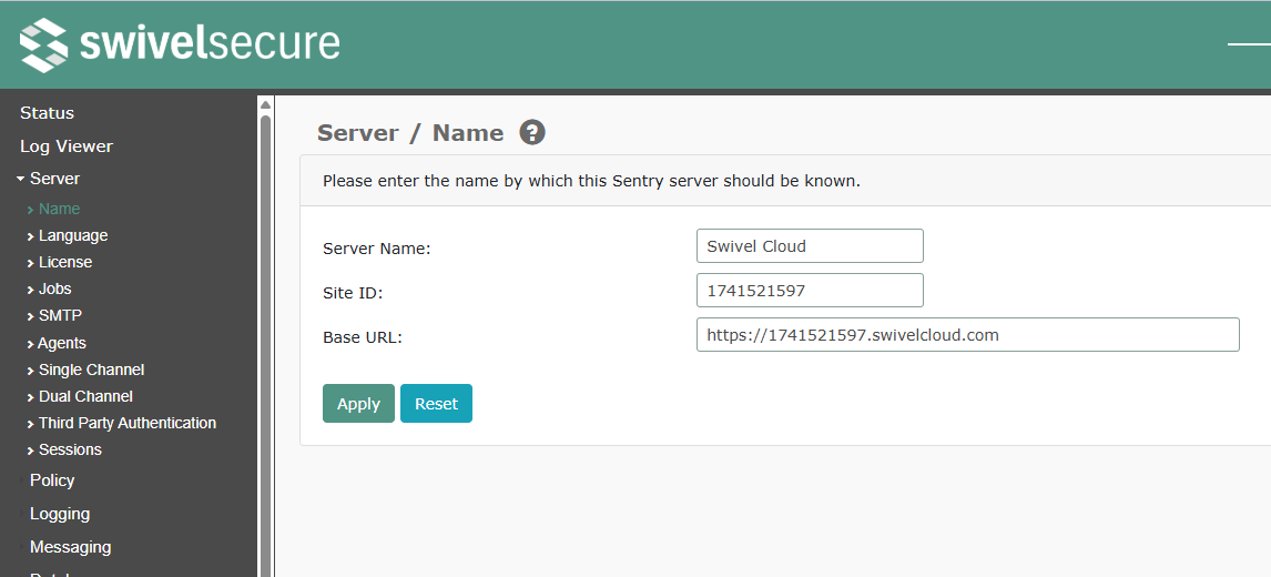 Server Name Configuration