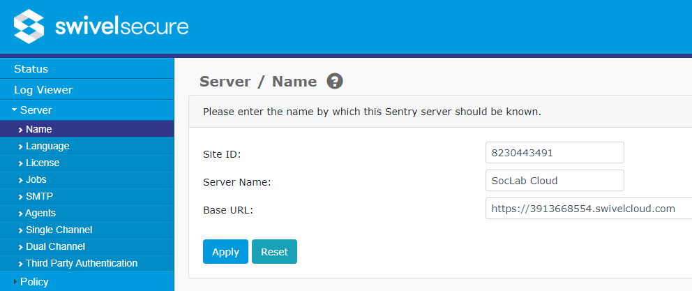Server Name Configuration