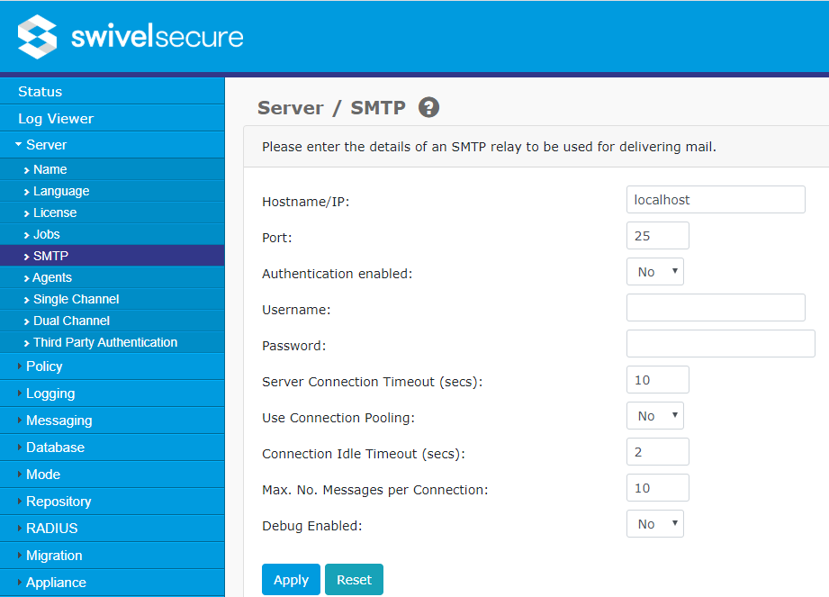 SMTP Server Configuration